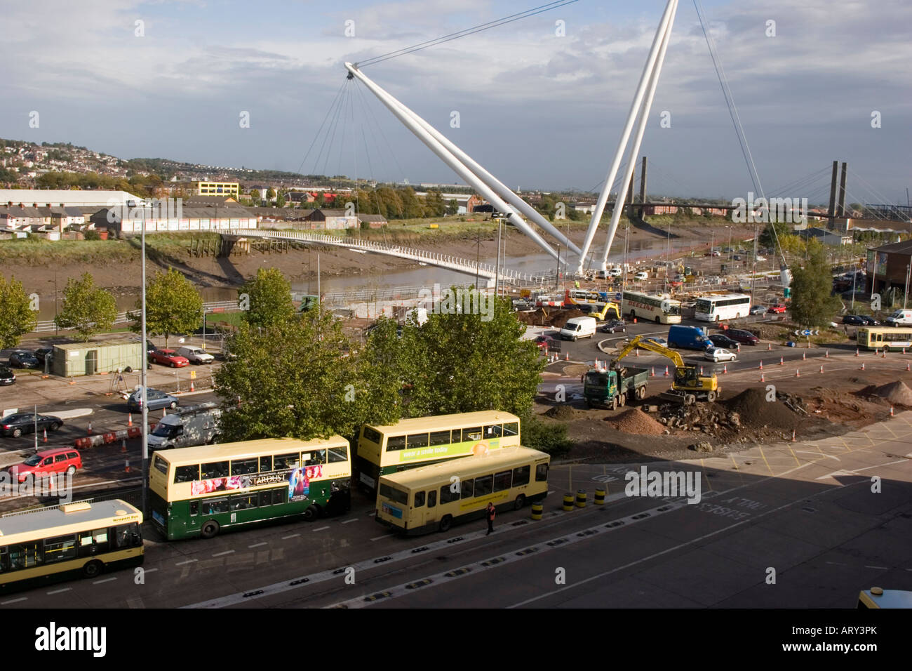 Ansicht der Newport Stadtzentrum entfernt vom Busbahnhof Stockfoto