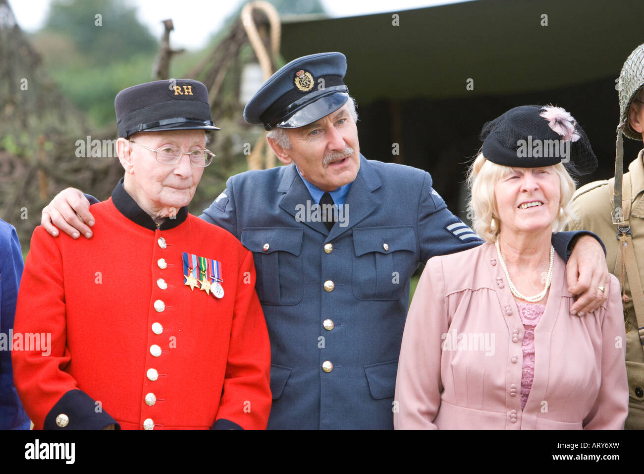 Chelsea Rentner auf WWII Reenactment Veranstaltung Stockfoto