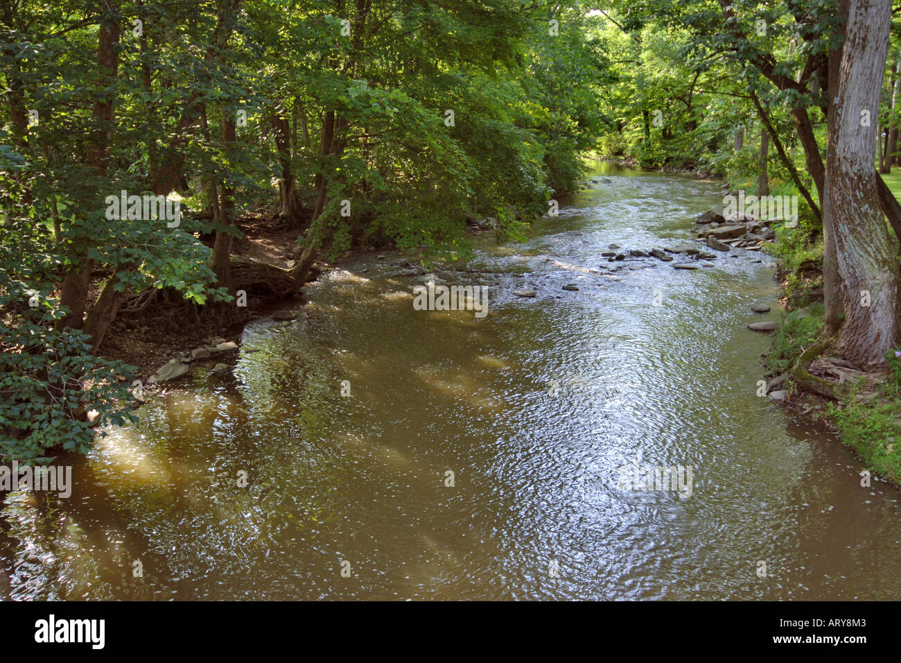 Great Miami River, der durch Shelby County Ohio läuft Stockfoto