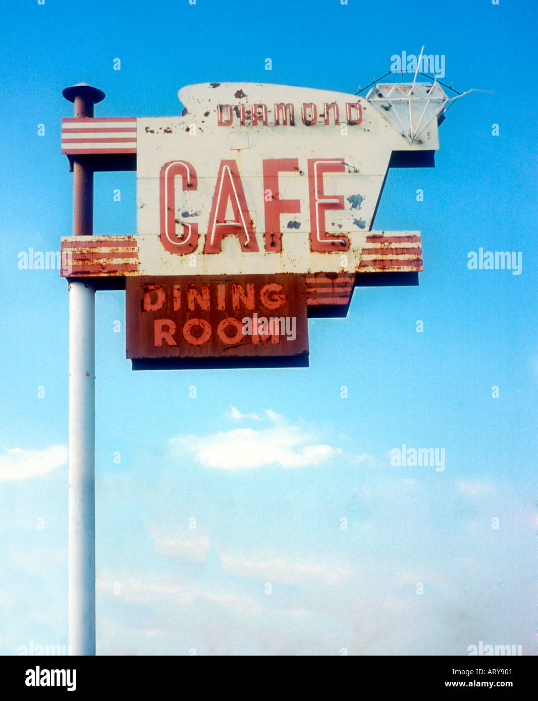 Diamant-Cafe-Restaurant an der alten Route 66 in Sapulpa Oklahoma Stockfoto