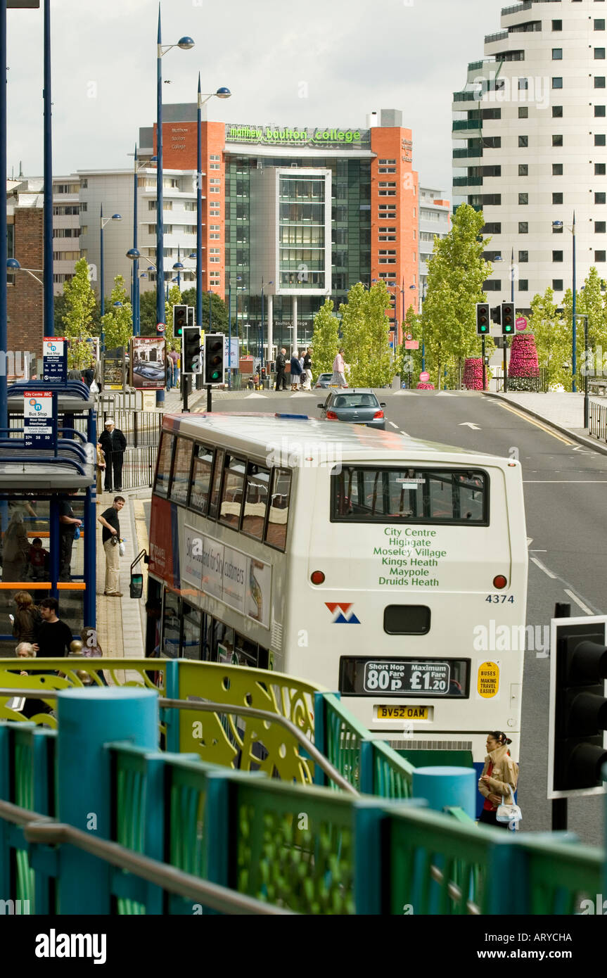 Moor Street Ringway Birmingham zeigt Matthew Boulton College und Masshouse Stockfoto