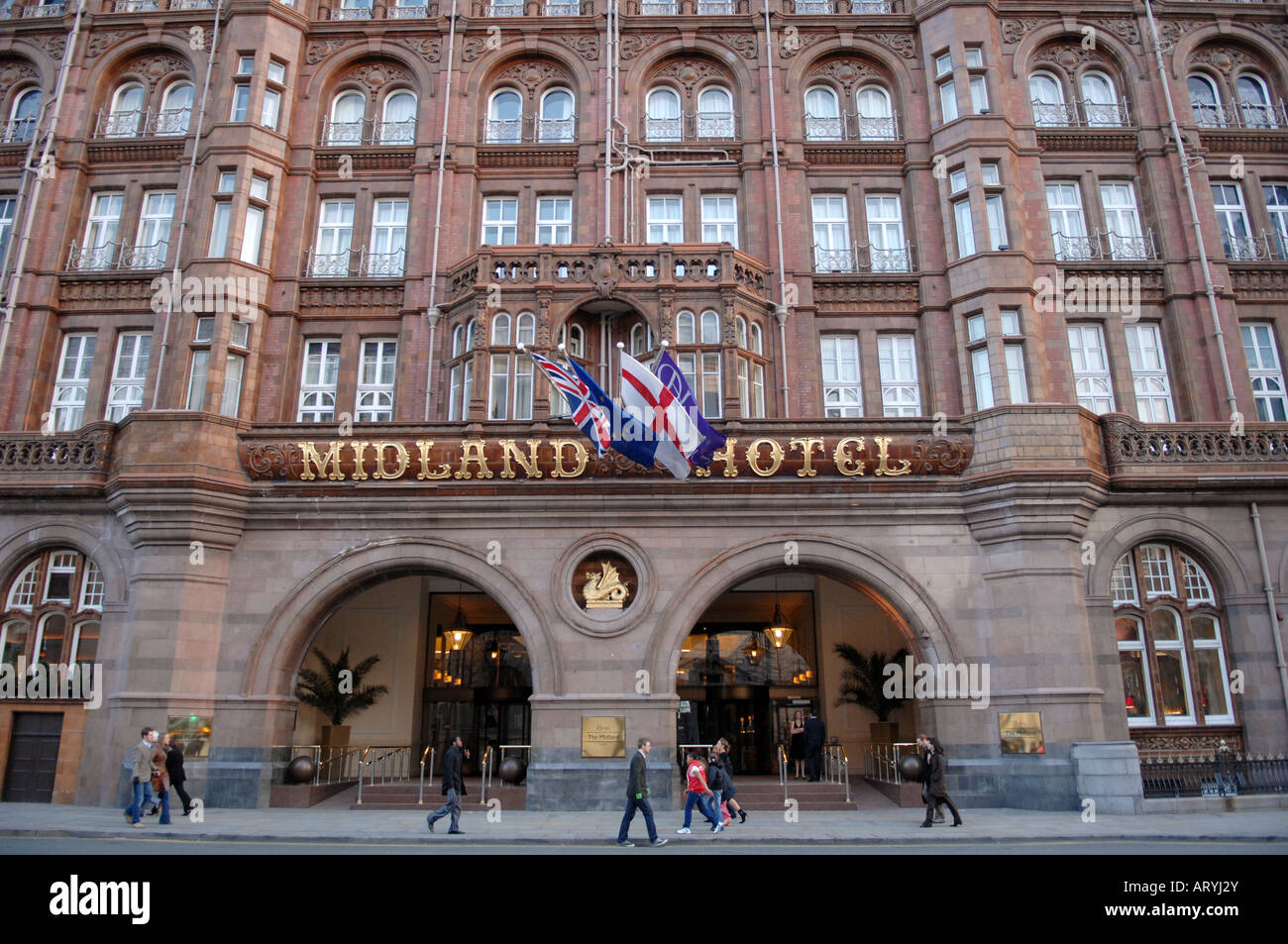 Midland Hotel Manchester Charles Stewart Rolls traf Frederick Henry Royce im Mai 1904 Beginn des Rolls-Royce Autos Stockfoto