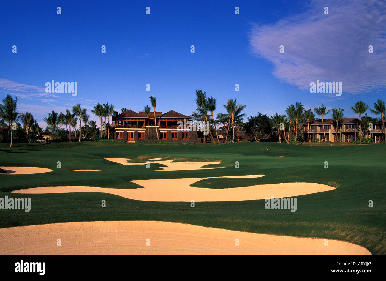 Hualani Resort Nummer 18 von Jack Nicklaus entworfen, Big Island Stockfoto
