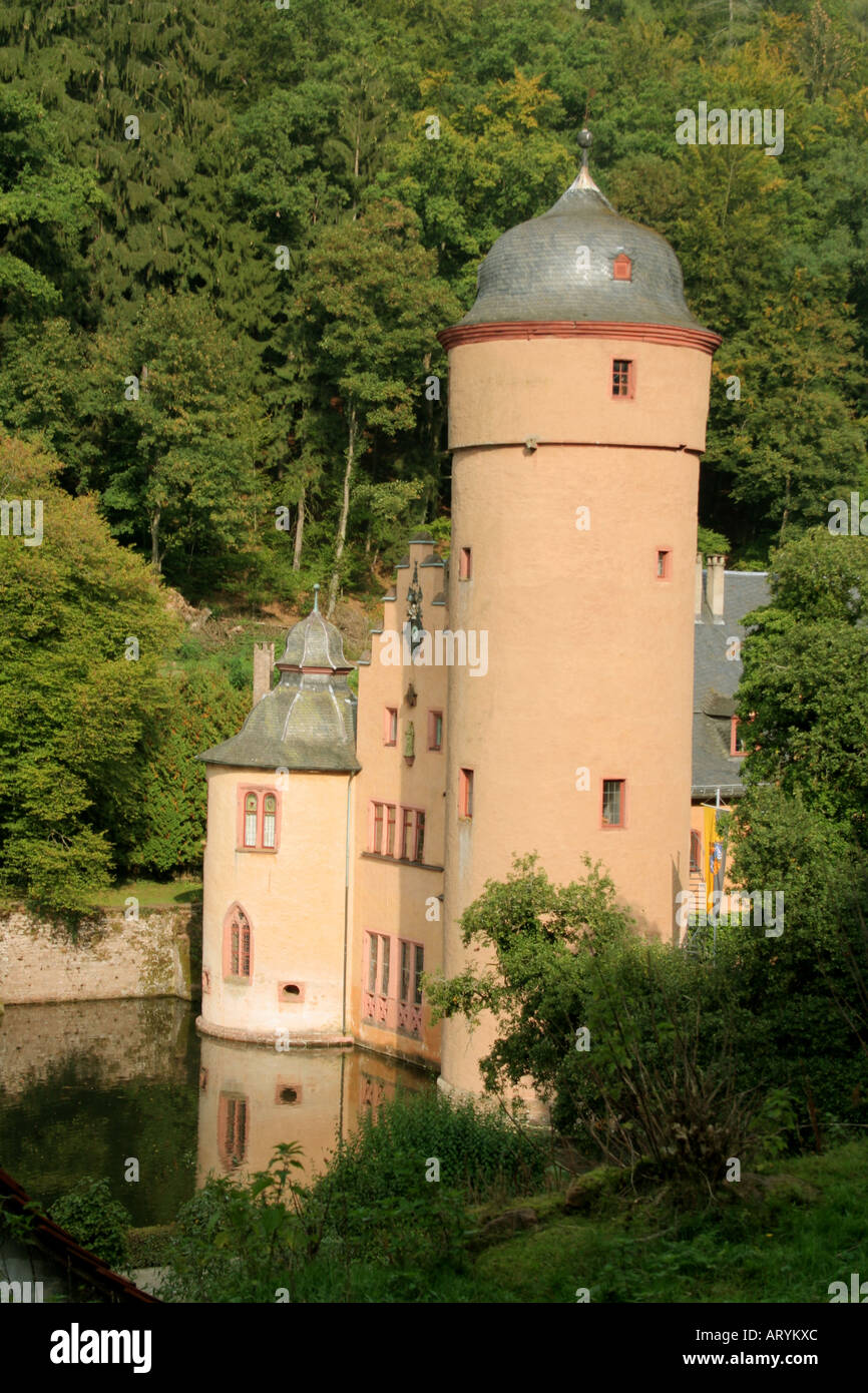 Wasserschloss Mespelbrunn Spessart Bayern Deutschland Stockfoto