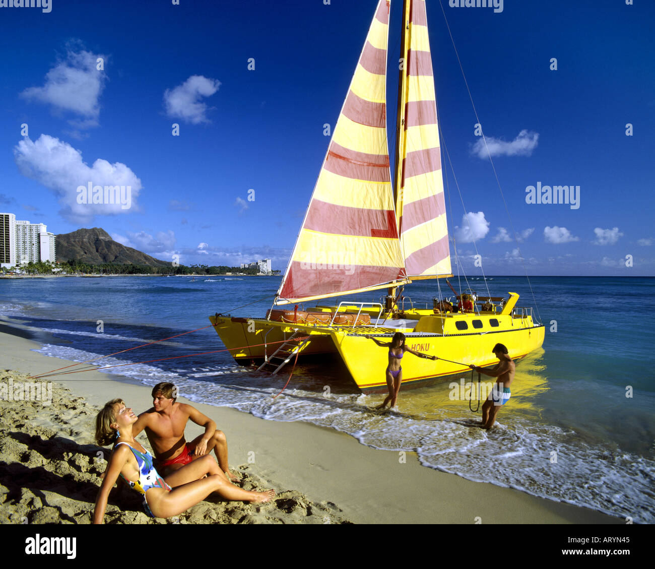 USA - HAWAII: Waikiki Beach Stockfoto