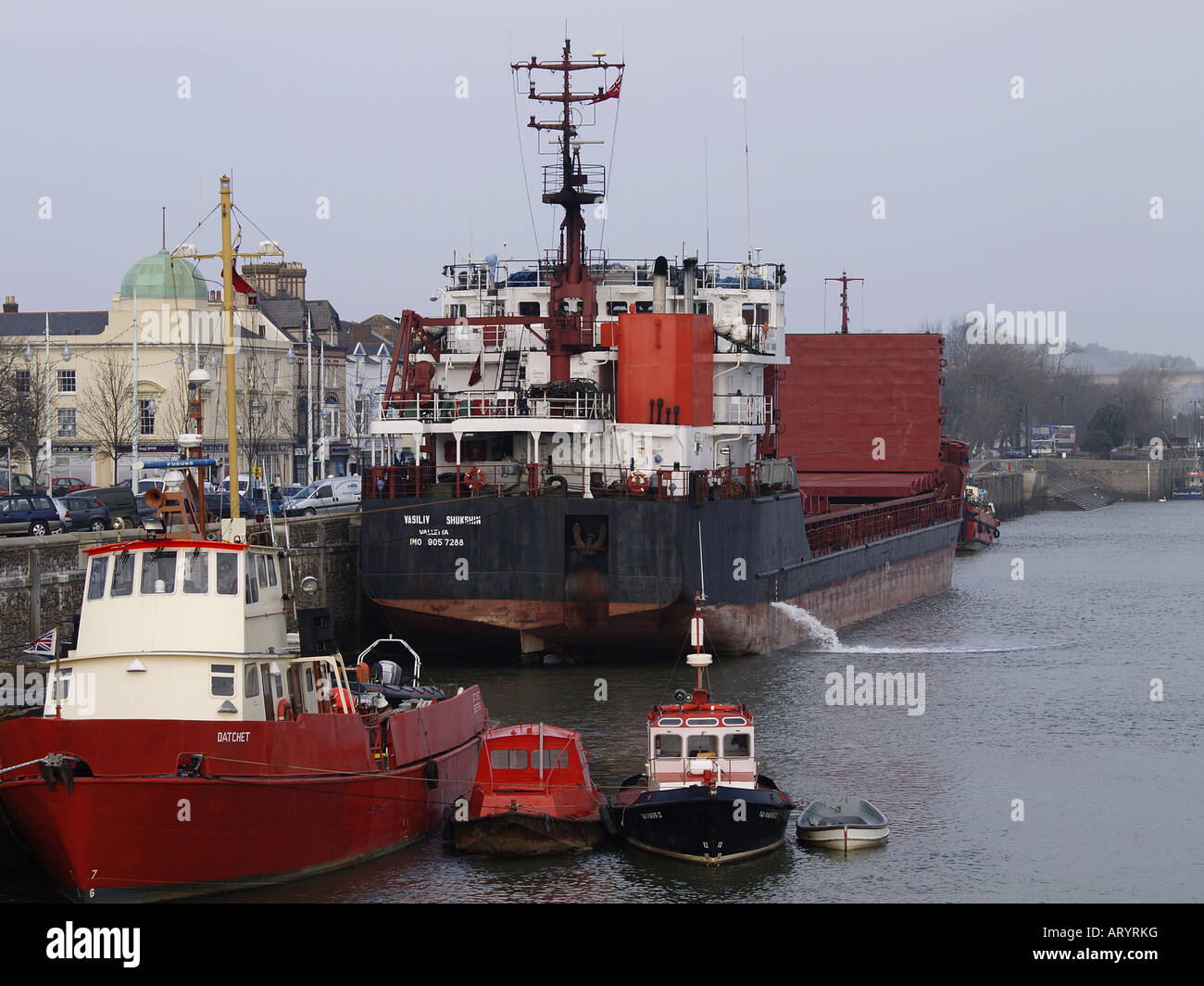 Handelsschifffahrt bei Bideford Kai Devon UK Stockfoto