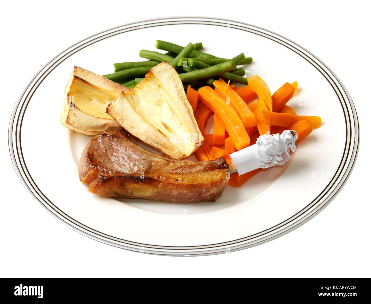 Lammkotelett mit Gemüse Stockfoto