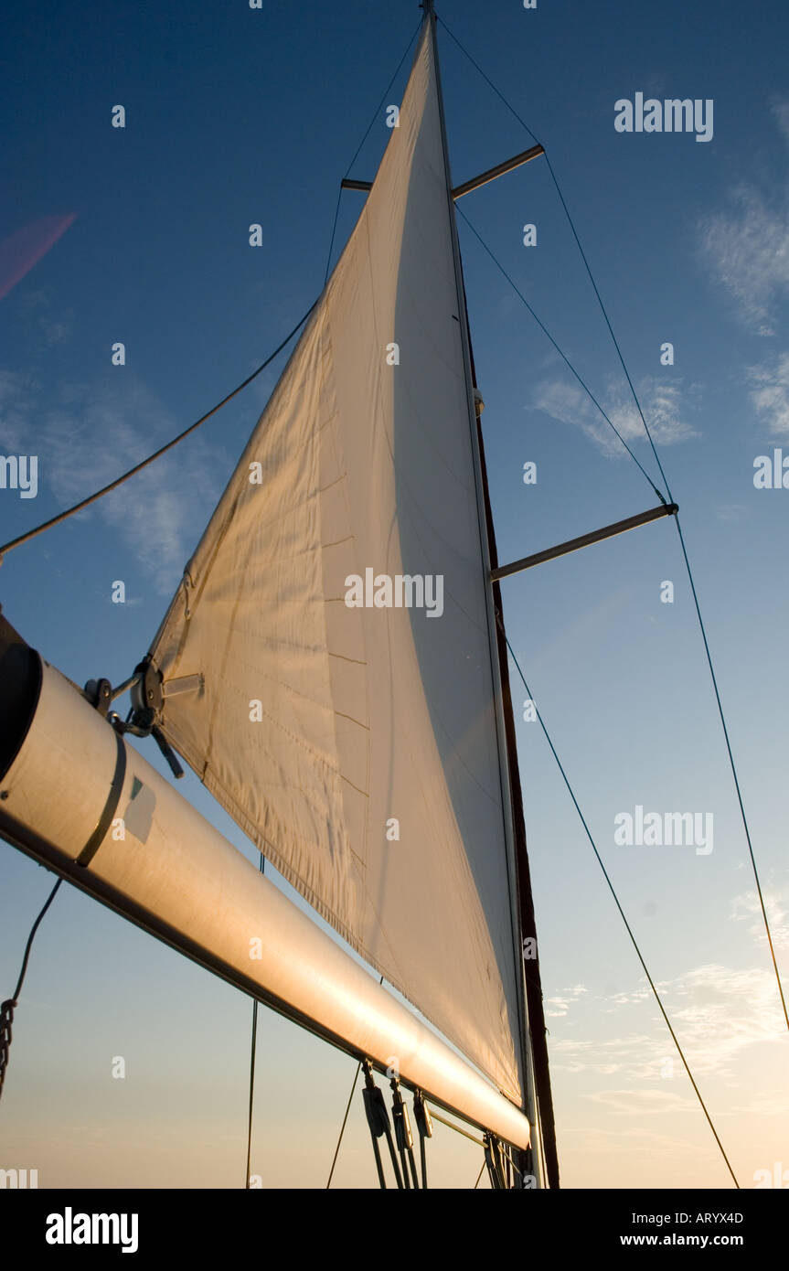 Mast und Segel Stockfoto