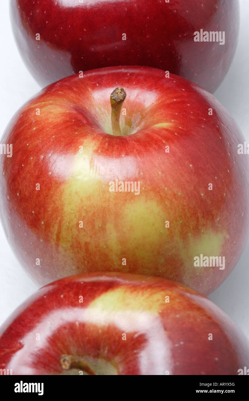 drei rote Äpfel Stockfoto