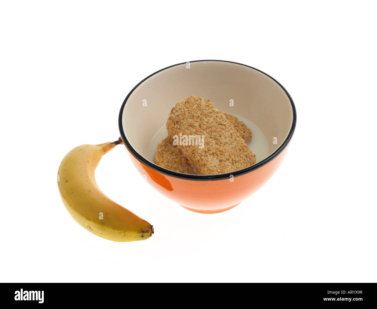 Weizenbrei und Banane Stockfoto