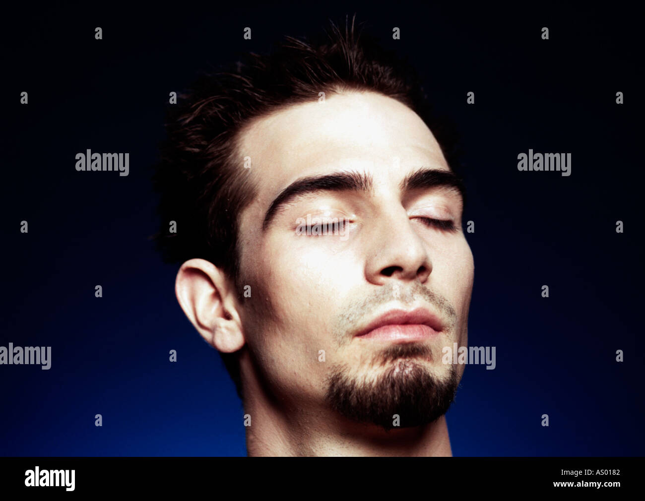 Porträt eines jungen Mannes mit einem Kinn Bart Stockfoto