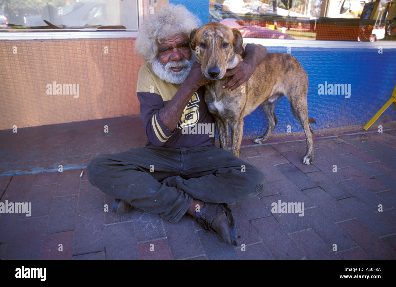 Aborigines Mann in Alice Springs Australien Stockfoto