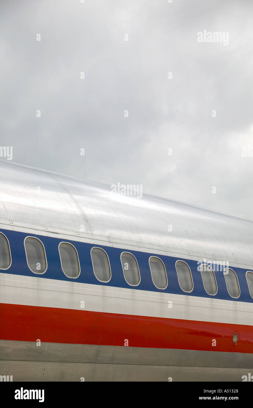 American Airlines Rumpf oder Körper mit roten und blauen Streifen und windows Stockfoto