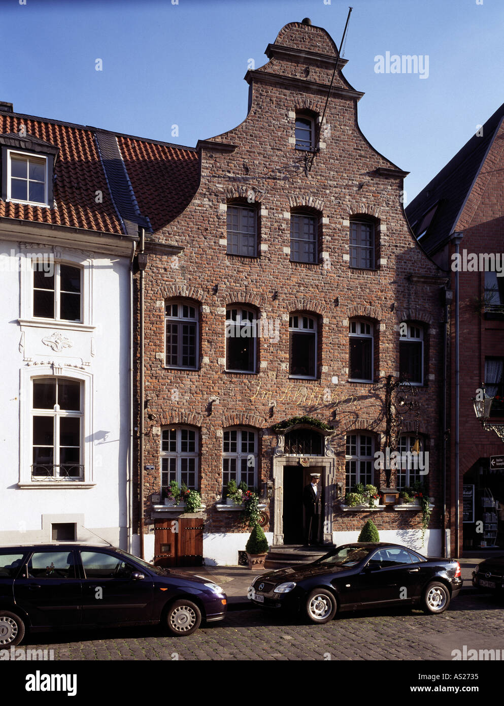 Düsseldorf, Restaurant "Im Schiffchen (Kaiserswerth), Fassade Stockfoto