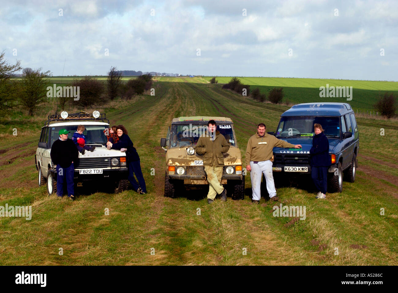 Mitglieder des Vereins Green Lane auf The Ridgeway National Trail Byway in Berkshire England UK Stockfoto