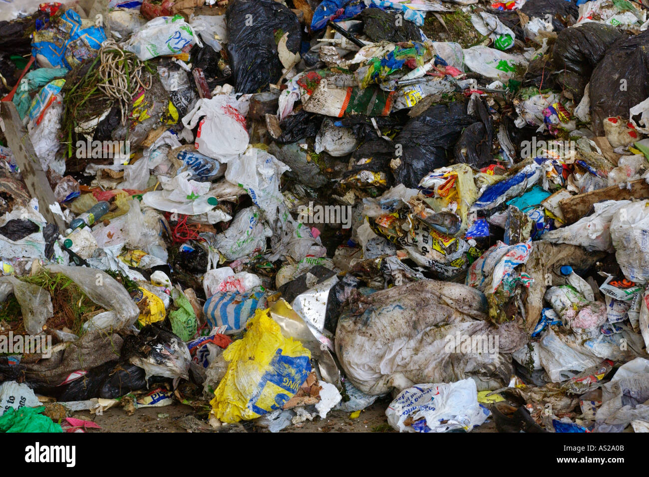 Inländische Abfälle auf einer Deponie in Newport South Wales UK GB Stockfoto