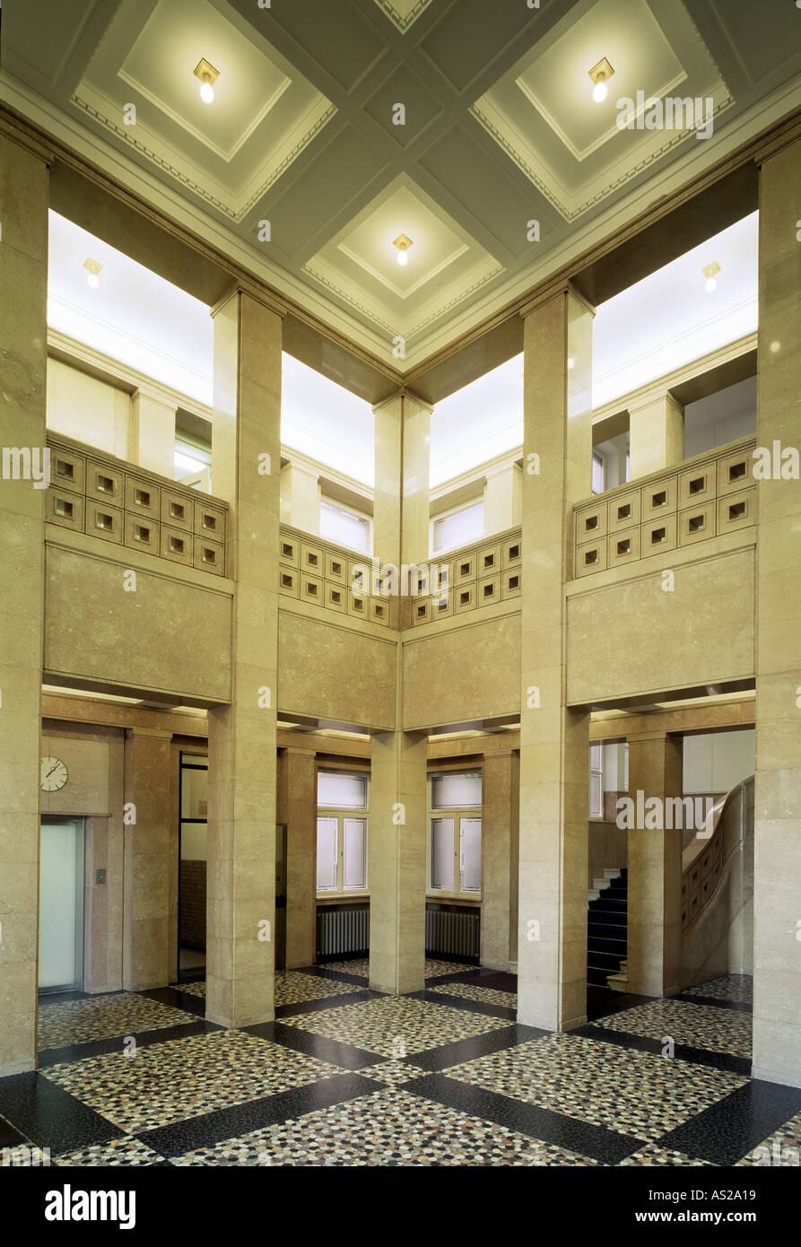 Düsseldorf, Mannesmann ergeben (Jetzt Vodofone), Peter-Behrens-Bau, Foyer Stockfoto