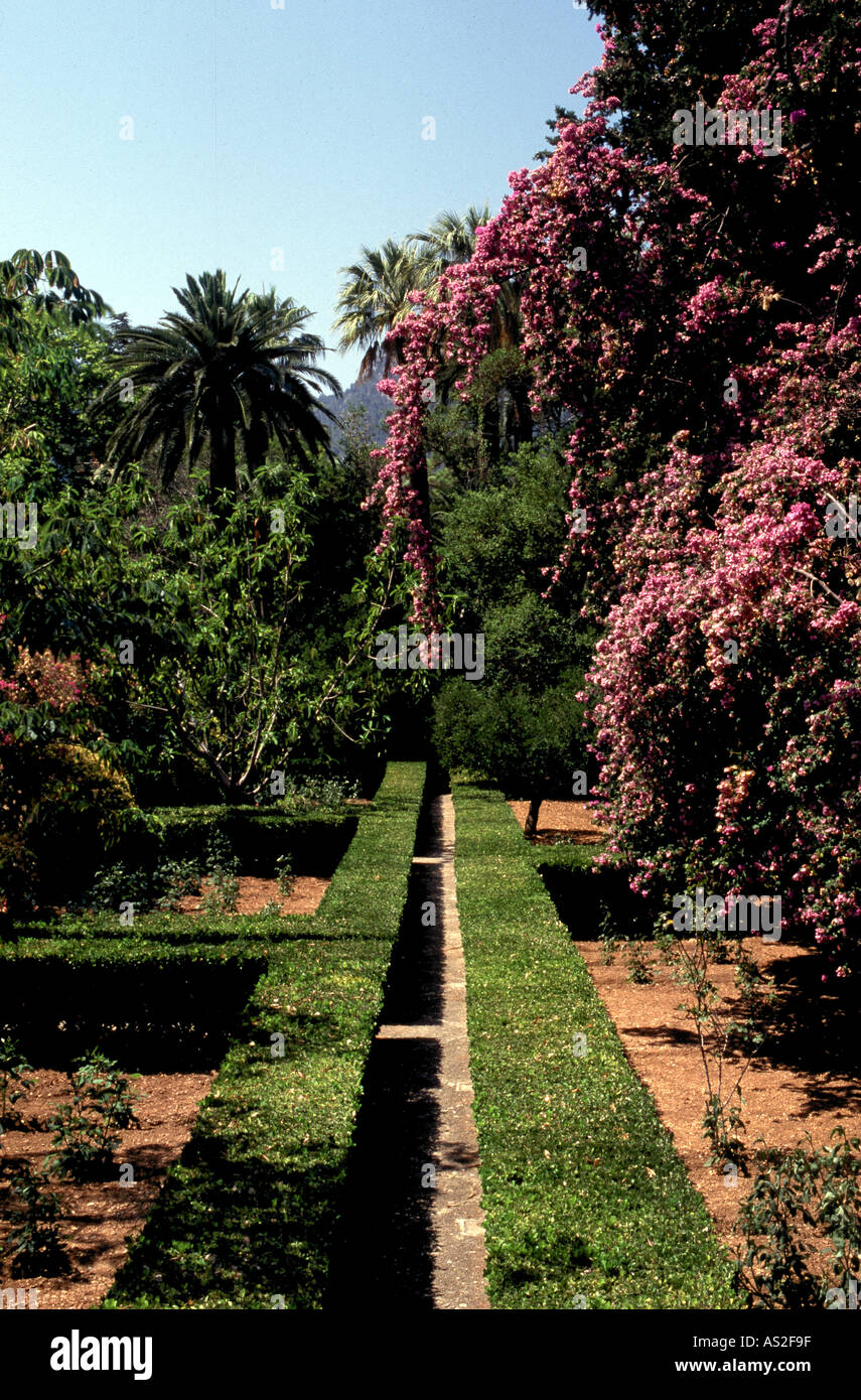 Sohn Alfabia, Portal der Masia, Gartenanlage 2 Stockfoto