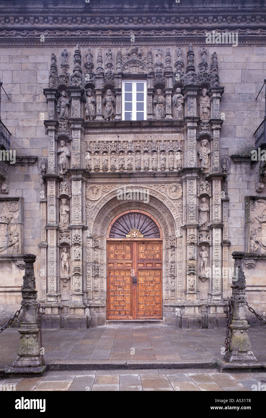 Santiago De Compostela, Hospital de Los Reyes Catolicos, Portal, Nach 1519 Stockfoto