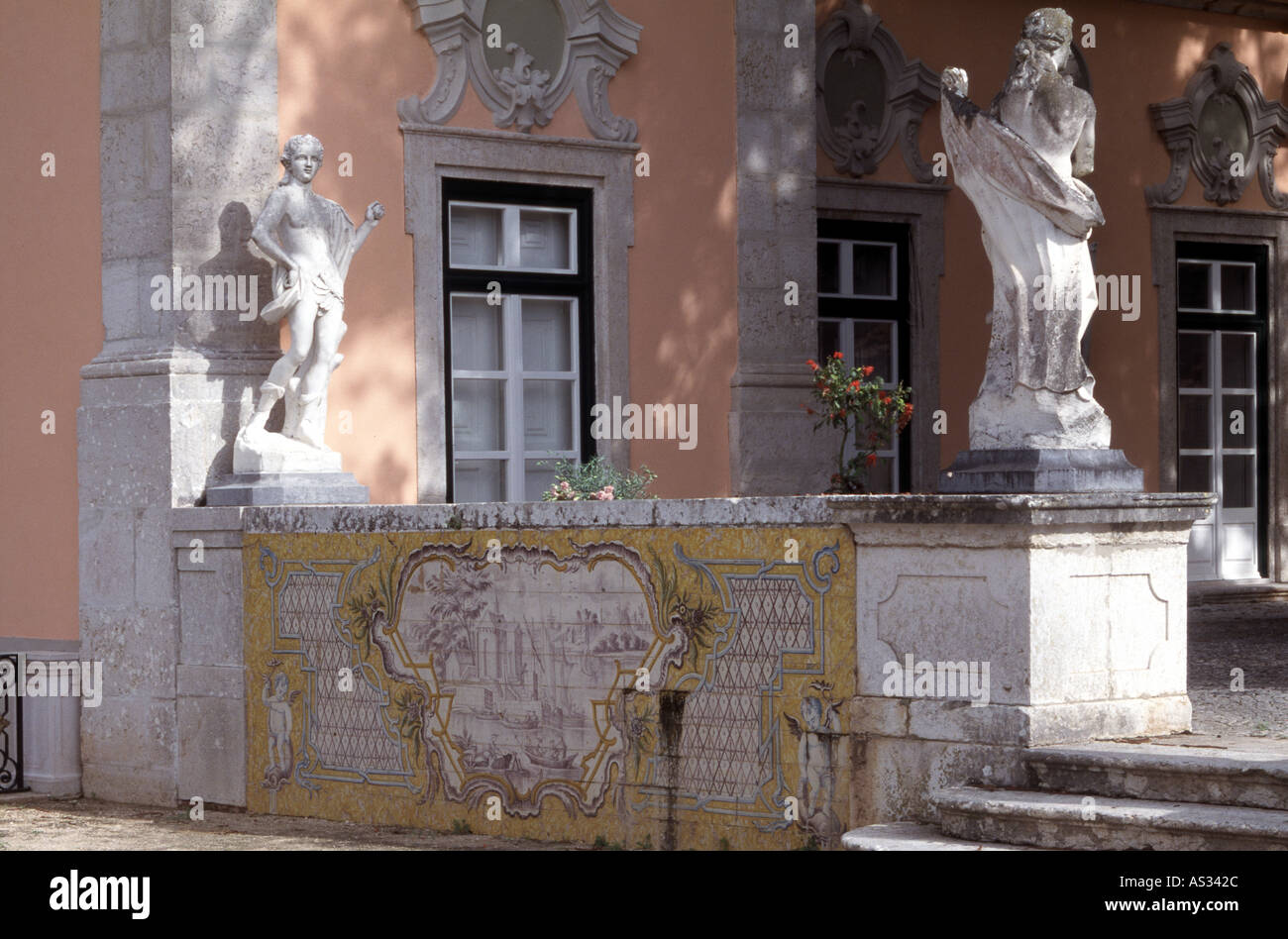 Oeiras, Barockgarten Palacio do Marques de Pombal, Skulpturen, Ab 1737 Stockfoto