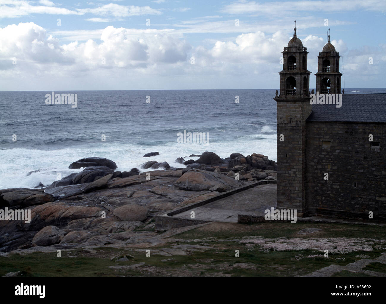 Muxia, Virxe da Barca, Wallfahrtskirche Nuestra Senora De La Barca Stockfoto