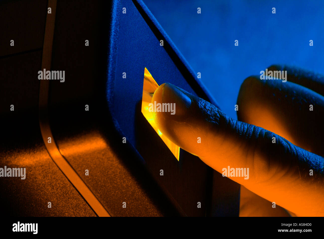 Flughafen Sicherheit Fingerabdruckscanner Stockfoto