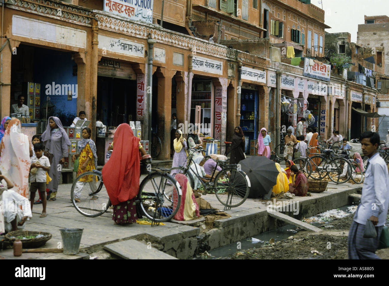 Stadt Jaipur, Rajasthan, Indien - Straße Leben Innenstadt Stockfoto