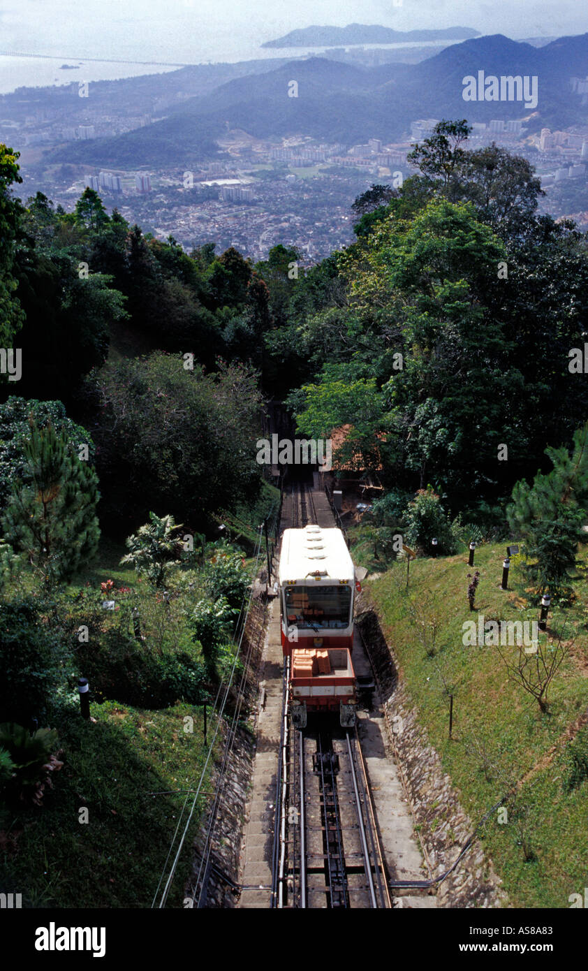 Die Standseilbahn Bukit Bendera Penang Hill Malaysia Panoramablick Von Georgetown Stockfotografie Alamy