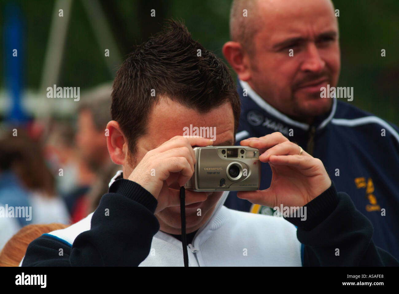 Mann mit einer Kamera Stockfoto