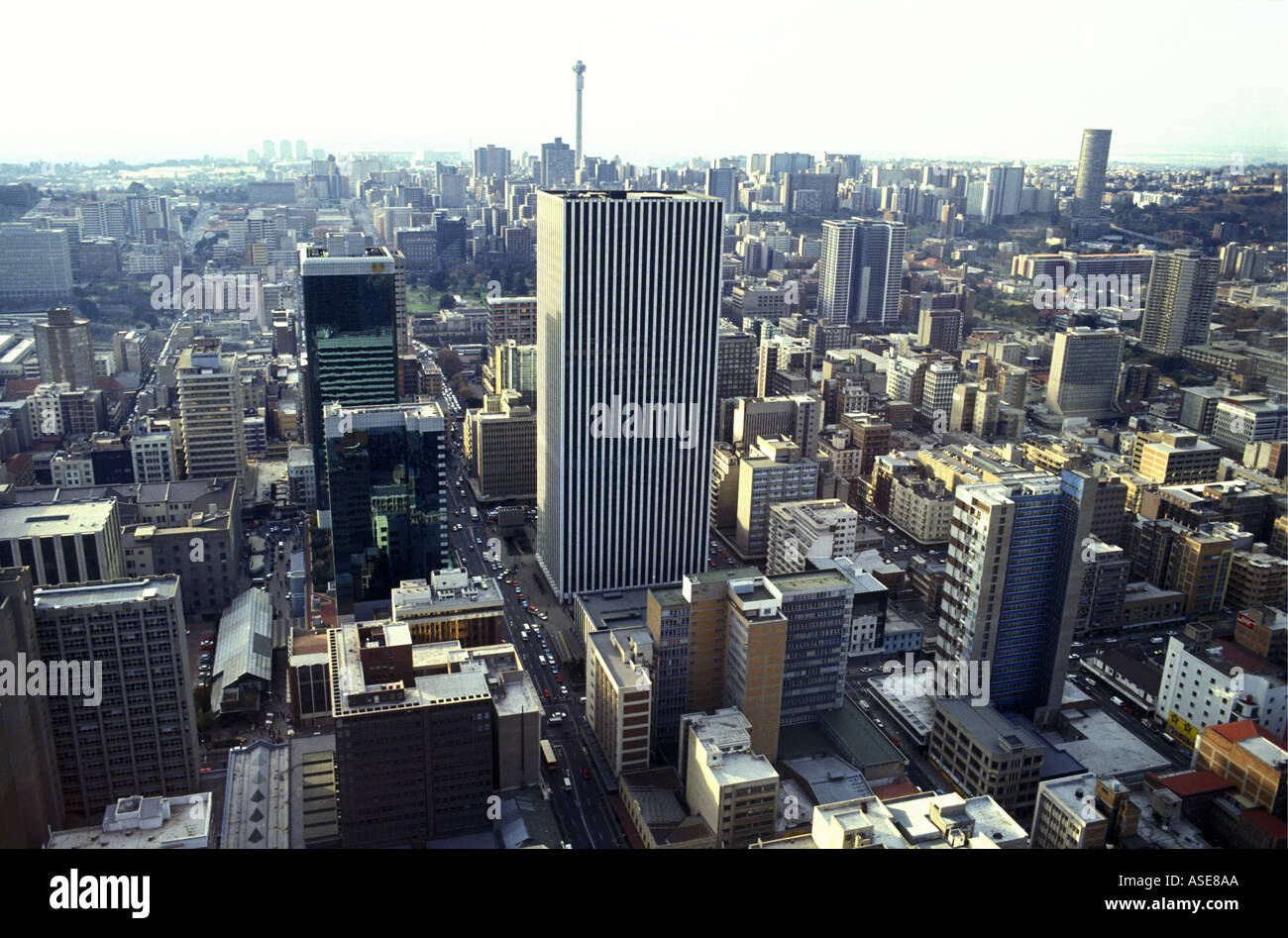 Johannesburg im Stadtzentrum von der Spitze des Carlton Tower das höchste Gebäude in Südafrika Stockfoto