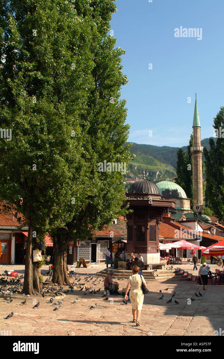 Bascarsija der alten türkischen Markt Sarajevo Bosnien Herzegowina Osteuropa Stockfoto