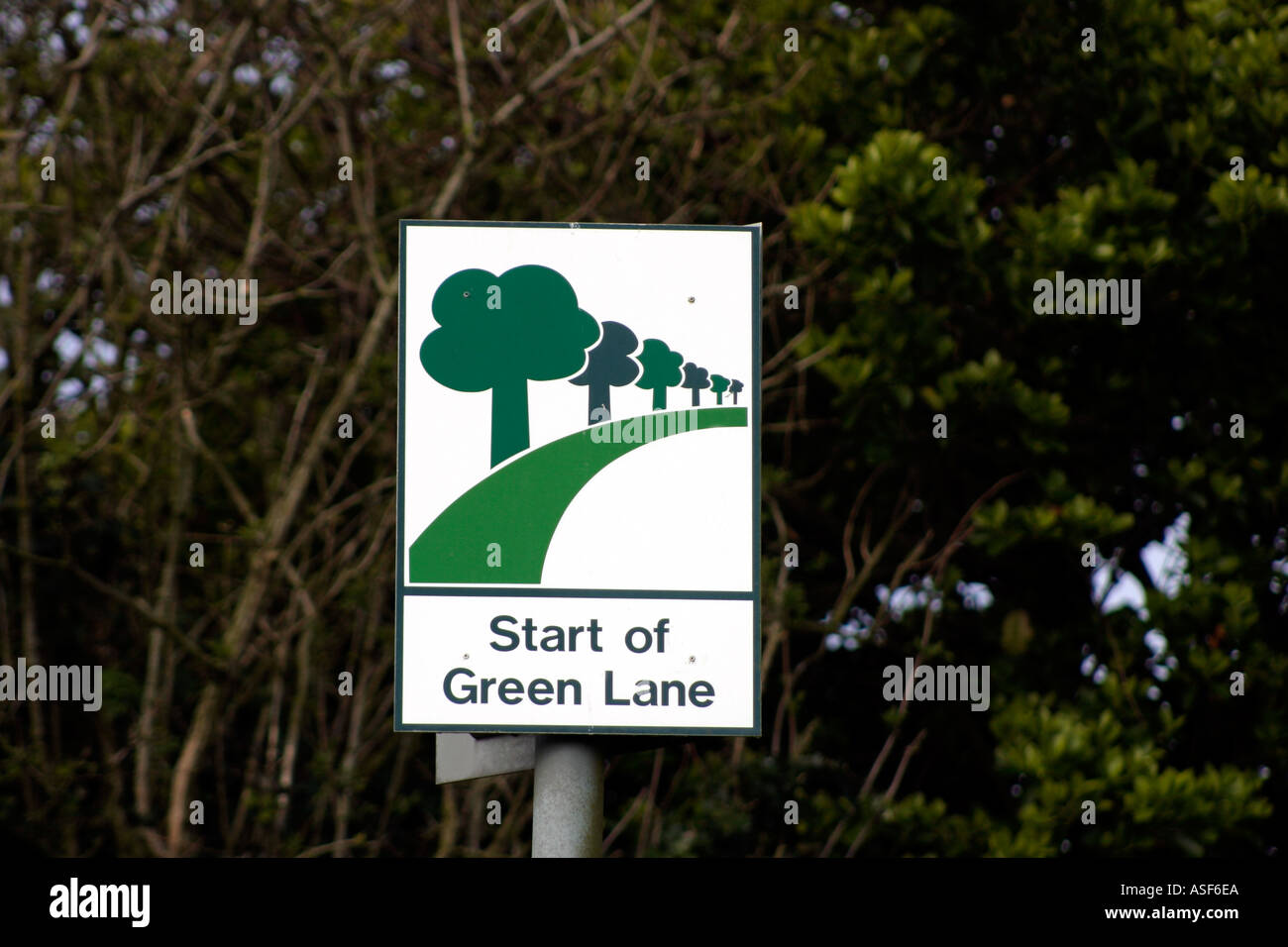 Jersey-Straße Zeichen Start von Green Lane Stockfoto