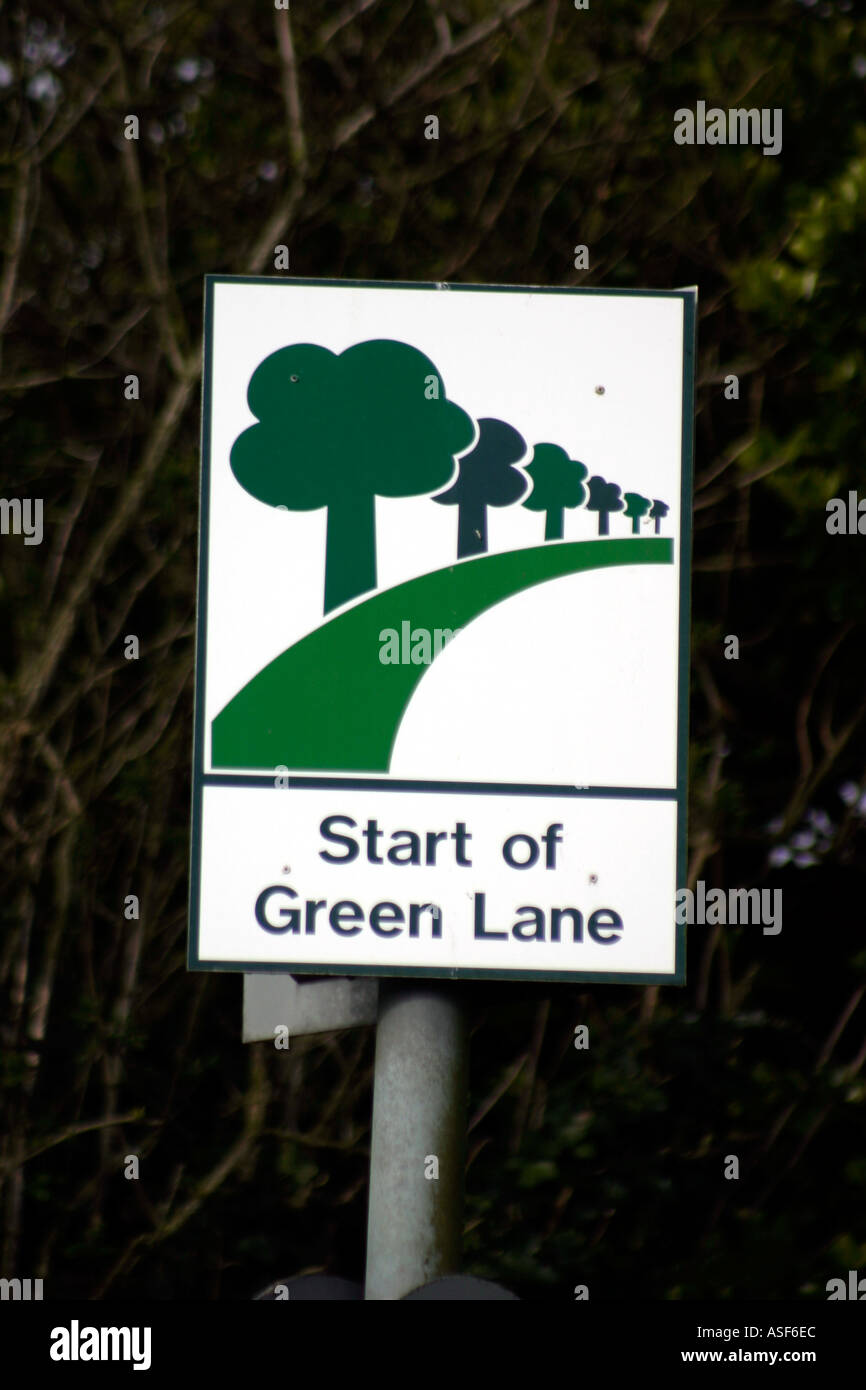 Jersey-Straße Zeichen Start von Green Lane Stockfoto