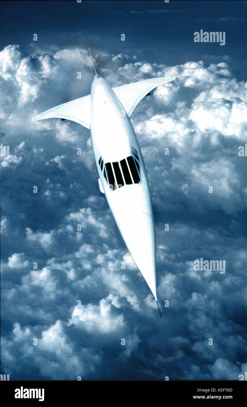 Concorde fliegen Überschall in großer Höhe Stockfoto
