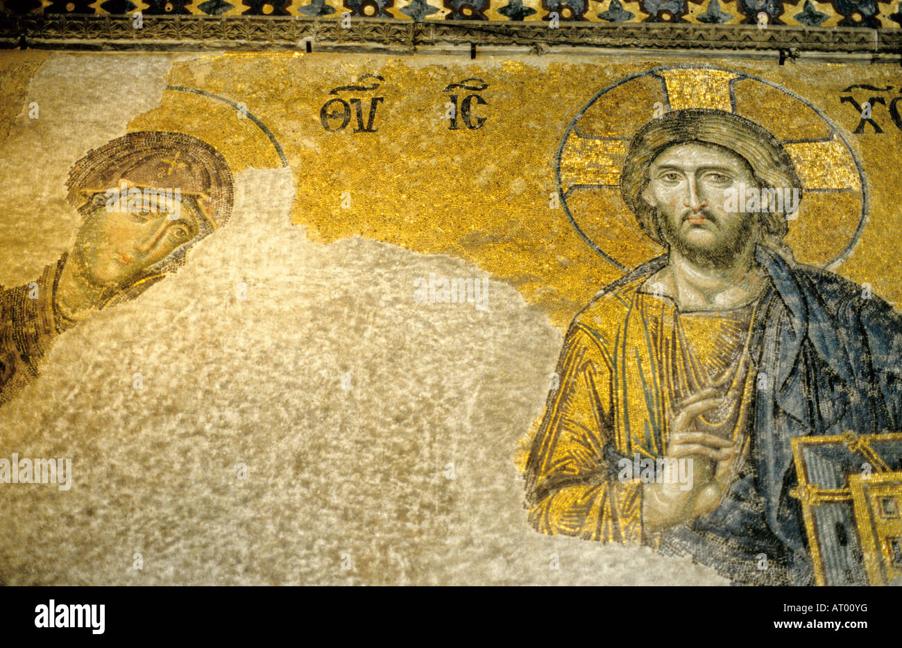14. Jahrhundert Figur des Christus Mosiac, Aya Sofya (Sancta Sophia), Istanbul-Türkei Stockfoto