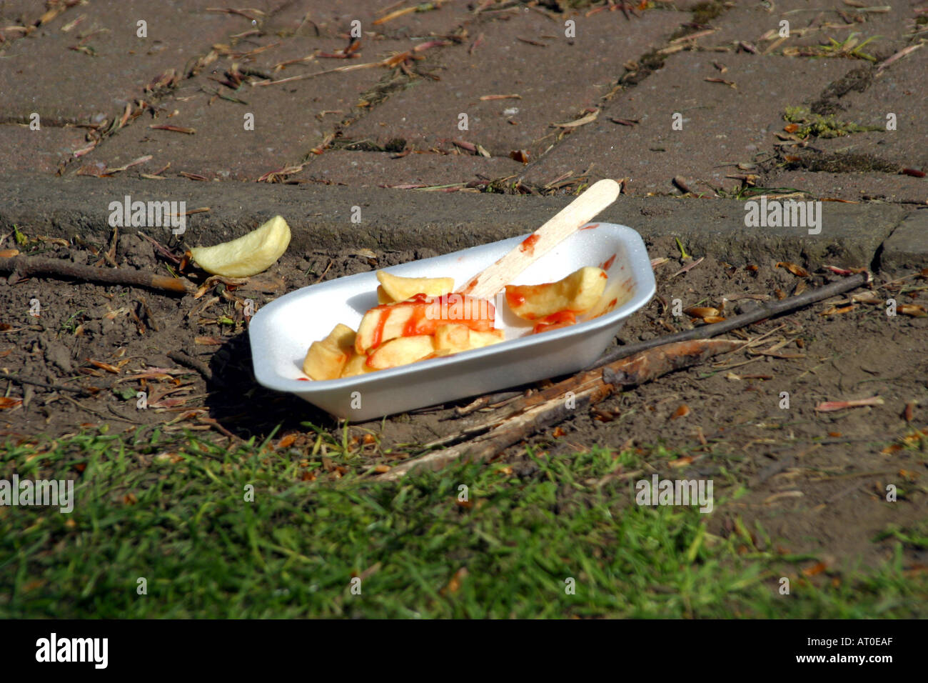 Verworfen, Speisen zum mitnehmen Stockfoto