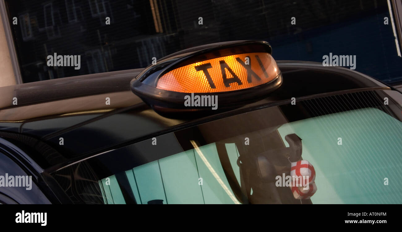 London Taxi-Schild Stockfoto