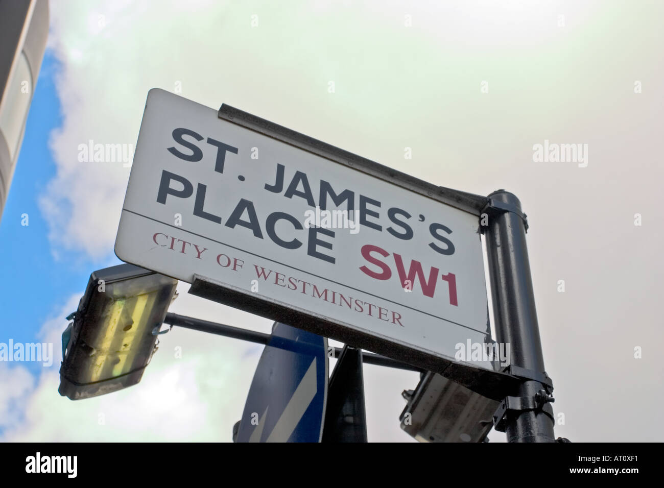 St. James's Place SW1 UK Straße Zeichen London England Stockfoto