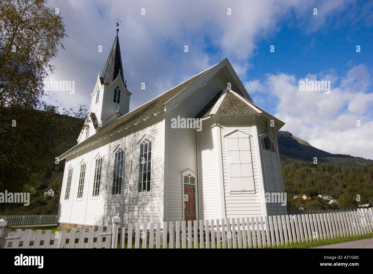 Skjolden Kirche Norwegen Stockfoto
