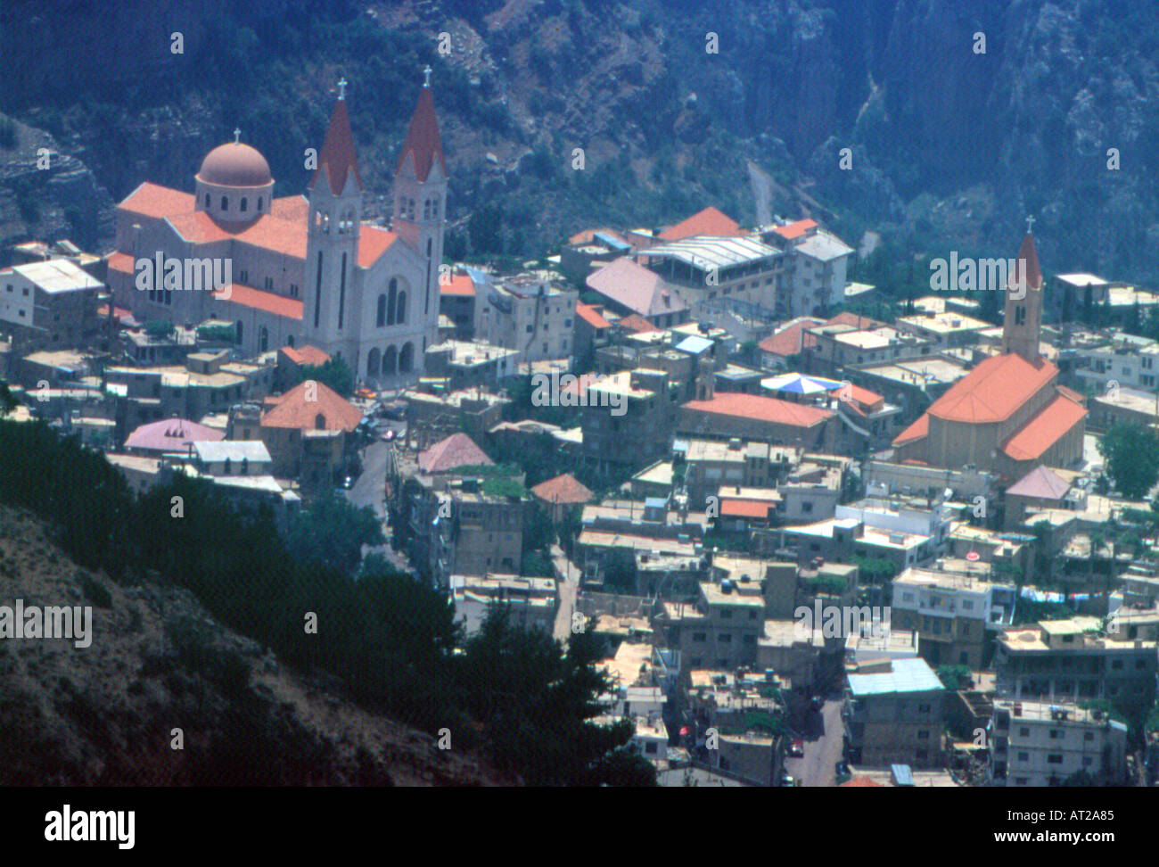 libanesische Landschaft Becharry Christian Dorf Nord-Beirut-Libanon Stockfoto