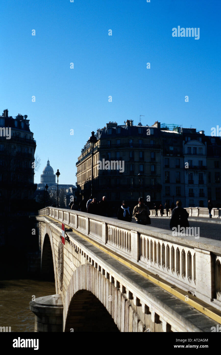 Pont Marie und dem Panthéon-Paris Stockfoto