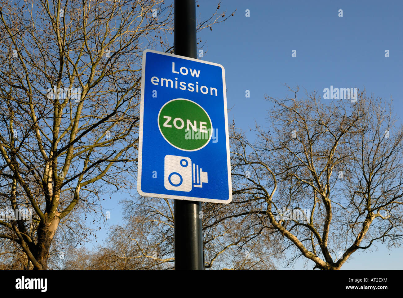 Low Emission Zone Schild, London Stockfoto