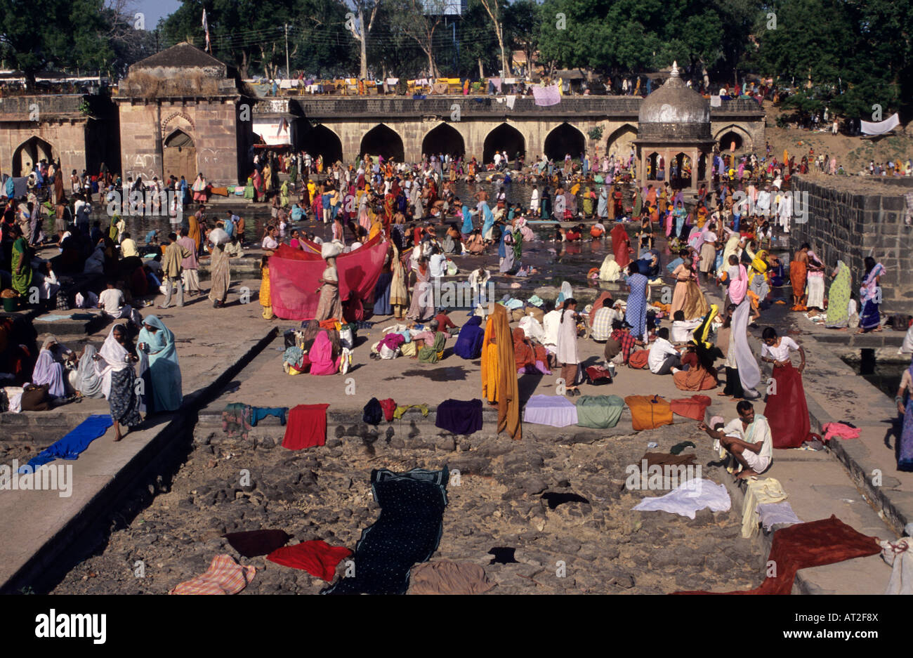 Ujjain, Bad während Holi Festival Madhya Pradesh, Indien Stockfoto