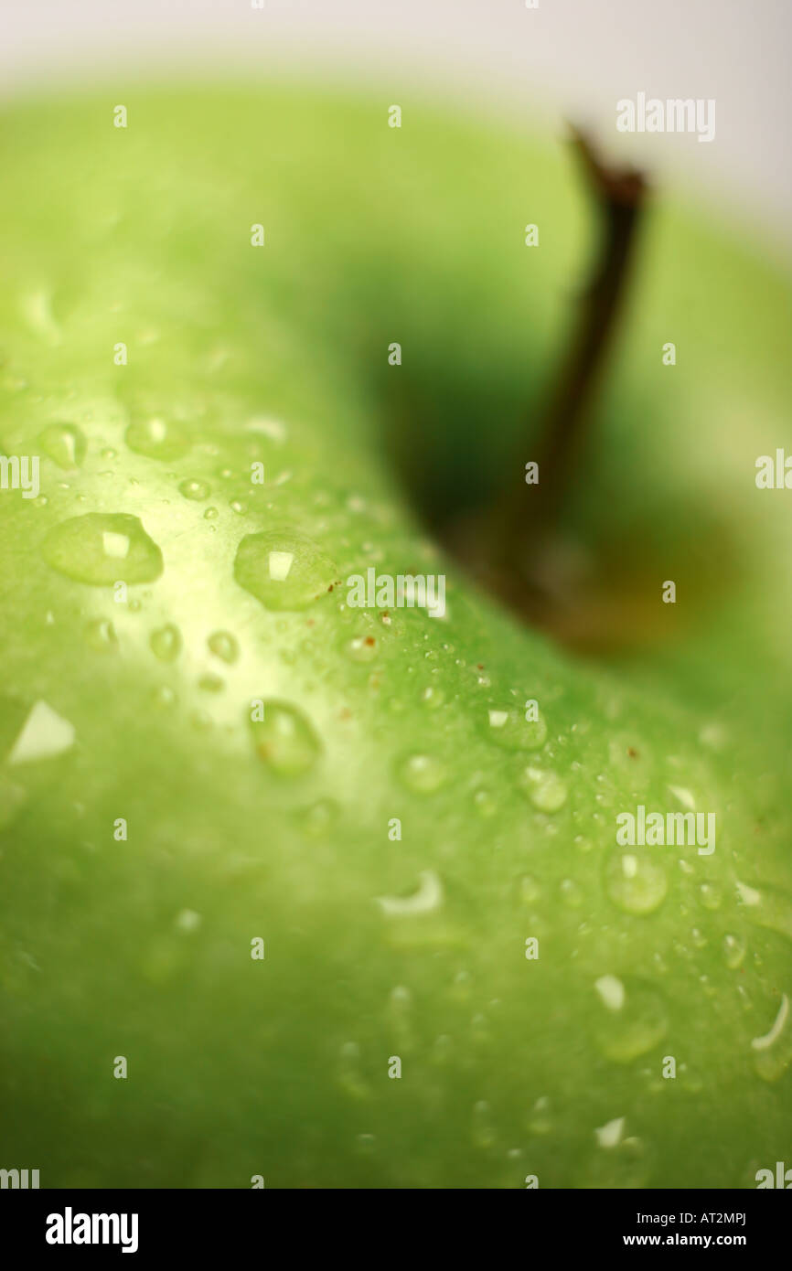 Grüner Apfel Obst-Stück Clouse, niemand Stockfoto