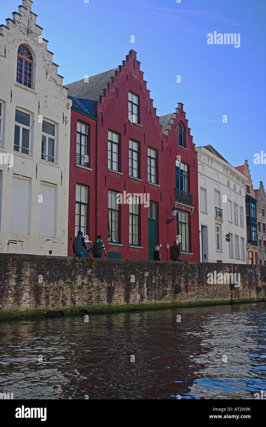 Farbenfrohe Gebäude in Brügge, Belgien Stockfoto