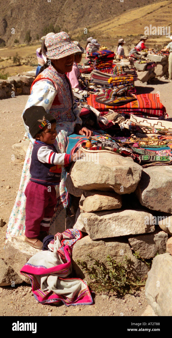 Standinhaber bei Canon del Colca, Peru Stockfoto