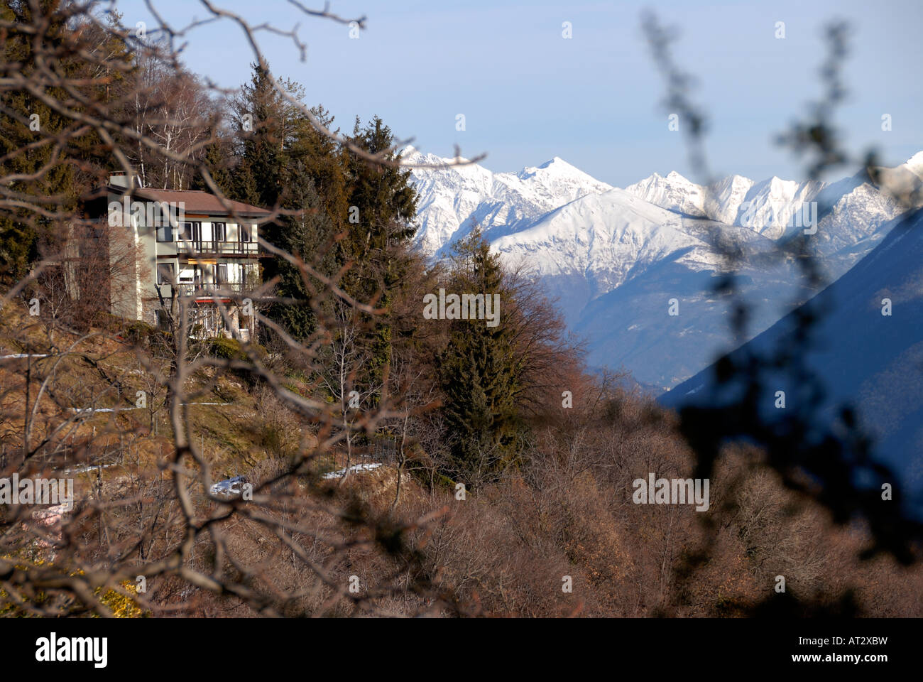 Blick auf europäische Alpen Bre Stockfoto