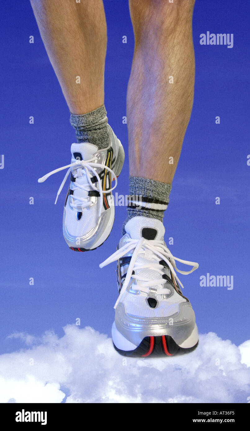 die beliebtesten Laufschuhe Schuhe in der Luft Stockfoto