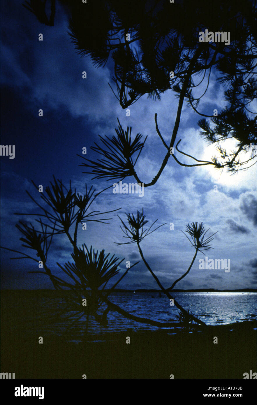 Twilight Arcachon Bay Bucht von Biscaya Westfrankreich Europa Stockfoto