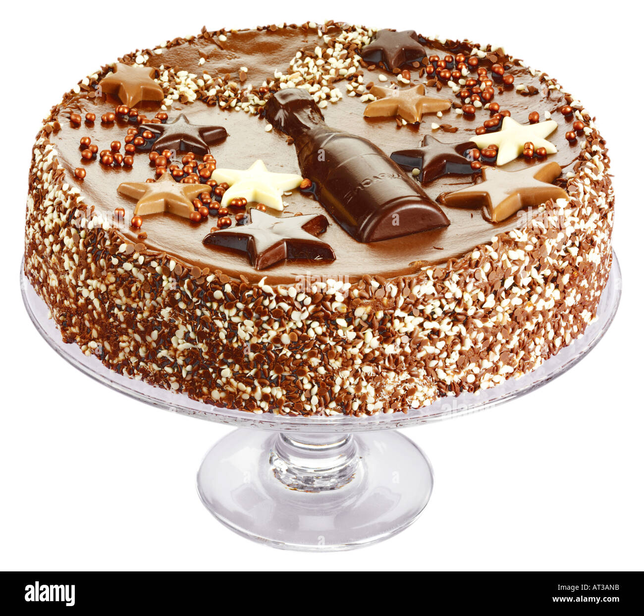 SCHOKOLADENKUCHEN AUSSCHNEIDEN Stockfoto